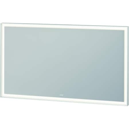 Duravit L-Cube Mirror, 47 1/4 X2 5/8 X27 1/2  White Aluminum Matt, Light Field, Square, Lc738300000 LC7383000006000